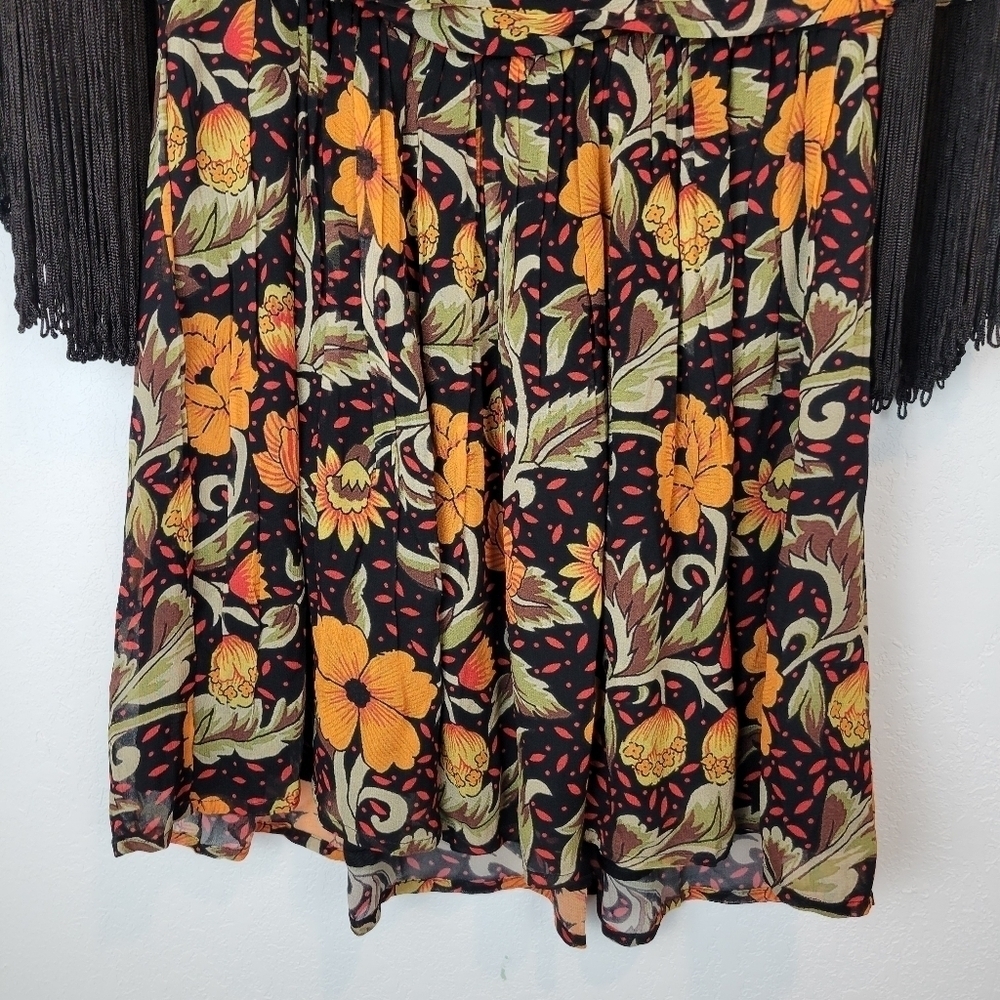 NWOT Verb by Pallavi Singhee Floral Fringe Mini Dress Size SP - Picture 9 of 15